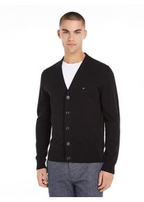 Tommy Hilfiger Herren Strickjacke "ESSENTIAL COTTON CARDIGAN", schwarz, casual, Gr. XL, Strick, Obermaterial: 100% Baumwolle, Strickjacken