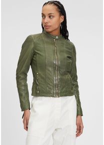 Mauritius Damen Lederjacke "GWFjella", grün, modisch, Gr. XS, unifarben, Obermaterial: 100% Schafsleder. Futter: 100% Polyester. Ärmelfutter: 100%