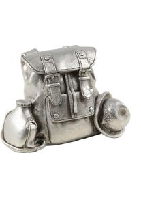 Spardose AMBIENTE HAUS, B:16cm H:11cm T:9cm, silber, Kautschuk, Spardosen, "Rucksack, silberfarben", Sparschwein, Retro-Design, ideales Geschenk