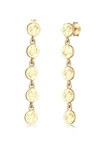 Elli Damen Paar Ohrhänger "Hänger Plättchen Antik 925 Silber", OneSize, ohne Stein, Silber 925 (Sterlingsilber), gold, Silber 925 (Sterlingsilber),