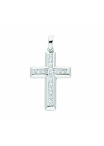 Adelia´s ADELIA ́S Damen Ketten-Anhänger "Damen & Herren 925 Silber Kreuz Anhänger mit Zirkonia", Damen,mit Zirkonia, Silber 925 (Sterlingsilber), silber,