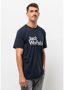 Jack Wolfskin Herren T-Shirt "BRAND T M", blau, Gr. S, OBERSTOFF: 100% POLYESTER, Shirts
