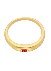 Adelia´s ADELIA ́S Damen Ketten-Anhänger "585 Gold Anhänger Taufring Ø 10,1 mm", Gold, rot, Gold, Schmuckanhänger, mit Rubin Goldschmuck für Damen