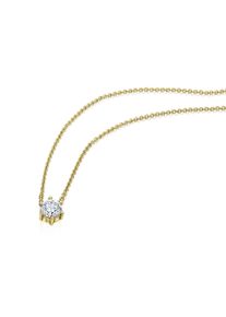 ONE ELEMENT Damen Goldkette "0.1 ct Diamant Brillant Halskette Rundankerkette", 0,1 ct, Gelbgold 585-Gold-Diamanten, gold, Gelbgold 585, Gold,