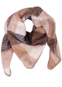 Damen Dreieckstuch, braun, modisch, Capelli New York, kariert, Single Jersey, Polyester, Modetücher, mit elegantem Karomuster