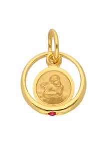 Adelia´s ADELIA ́S Damen Ketten-Anhänger "333 Gold Anhänger Taufring Ø 10,1 mm", Gold, rot, Gold, Schmuckanhänger, mit Rubin Goldschmuck für Damen