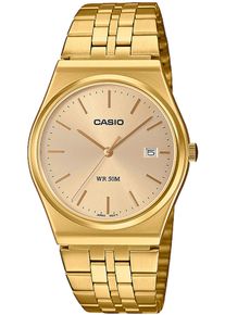 Damen Quarzuhr, gold, CASIO TIMELESS COLLECTION, Armbanduhren, Armbanduhr, Herrenuhr, Damenuhr, Jugendliche, Datum, Edelstahlarmband