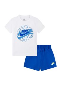 Nike Sportswear Kinder T-Shirt & Shorts, blau, Gr. 98, Obermaterial: 60% Baumwolle, 40% Polyester, KOB Set-Artikel, für Kinder