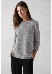 Cecil Damen 3/4-Arm-Shirt, blau, casual, Gr. XS, kariert, Stoff, 77% Polyester, 20% Viskose, 3% Elasthan , Shirts, mit U-Boot-Ausschnitt