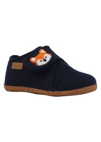 Richter Kinder Hausschuh "Filzi WMS: Mittel", Gr. 20, blau, Filz, kontrastfarbene Details, klassisch, Schuhe, Klettschuh, Winterschuh mit