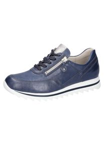 Waldläufer WALDLÄUFER Damen Keilsneaker "HAIBA", Gr. 4,5, blau, Nappaleder, Veloursleder, kontrastfarbene Details, sportlich, Schuhe, Schnürschuh, Halbschuh,