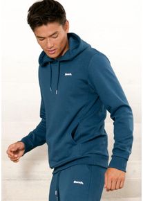 Herren Hoodie, BENCH. LOUNGEWEAR, Gr. 44, blau, angeraute Sweatware, Obermaterial: 60% Baumwolle, 40% Polyester, unifarben, Basic, Sweatshirts,