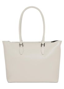 CLUTY Damen Shopper, weiß, Leder, unifarben, leicht glänzend, Taschen, echt Leder, Made in Italy