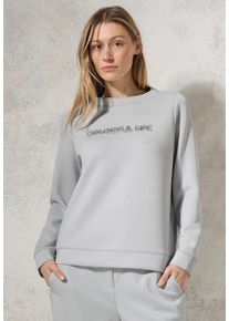 Cecil Damen Sweatshirt, grau, casual, Gr. L, bedruckt, Sweatware, 54% Polyester, 39% Viskose, 7% Elasthan, Sweatshirts, mit Glitzer-Details