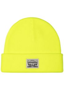 Levi's LEVI'S Damen Beanie "WOMEN'S BACKPATCH BEANIE", gelb, modisch, unifarben, Obermaterial: 100% Polyacryl, Mützen