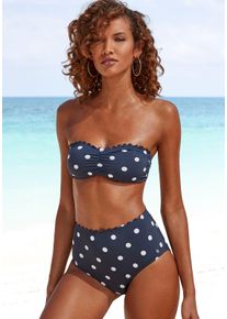 Lascana Damen Highwaist-Bikini-Hose "Jada", blau, Gr. 36, Obermaterial: 84% Polyamid, 16% Elasthan. Futter: 92% Polyester, 8% Elasthan, Badehosen,