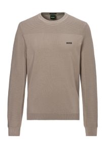 BOSS Green Herren Strickpullover "Momentum-X CN", braun, casual, Gr. L, unifarben, Strick, Obermaterial: 48% Polyester, 39% Schurwolle, 11%