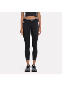Reebok Damen Leggings, schwarz, sportlich, Gr. XS, Obermaterial: 85% Polyester, 15% Elasthan, Hosen