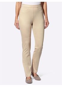 Classic Basics Damen Schlupfhose, beige, Gr. 48, unifarben, 59% Baumwolle, 30% Polyester, 11% Elasthan, Hosen