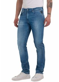 Replay Herren Straight-Jeans "GROVER", blau, casual, Gr. 28, Denim/Jeans, Obermaterial: 94% Baumwolle, 4% Elastomultiester, 2% Elasthan, Jeans, in