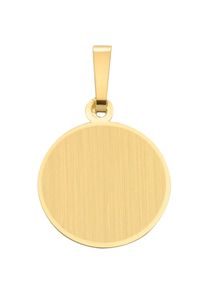 Adelia´s ADELIA ́S Damen Ketten-Anhänger "585 Gold Gravurplatte Anhänger Ø 13,6 mm", Gold, gold, Gold, Schmuckanhänger, Goldschmuck für Damen