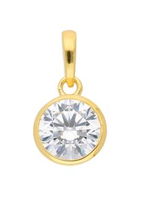 Adelia´s ADELIA ́S Damen Ketten-Anhänger "333 Gold Anhänger Ø 9,5 mm", mit Zirkonia, Gold, gold, Gold, Schmuckanhänger, mit Zirkonia Goldschmuck für Damen