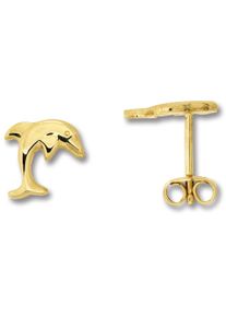 ONE ELEMENT Damen Paar Ohrhänger "Delfin Ohrringe Ohrstecker aus 333 Gelbgold", Kinder, Gelbgold 333-Gold, gold, Gelbgold 333, Gold, Ohrringe,