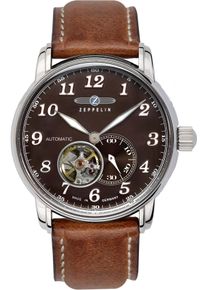 Zeppelin Herren Automatikuhr "LZ 127 Graf Zeppelin", braun, Armbanduhren, Mechanische Uhr, Armbanduhr, Herrenuhr, offene Unruh, Made in Germany