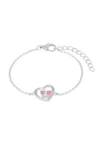 Prinzessin Lillifee Kinder Armband "Herz/Schmetterling-Optik, 2039757", Silber 925 (Sterlingsilber)silberfarben, rosa, türkis, kristallweiß, kristallweiß, PRINZESSIN