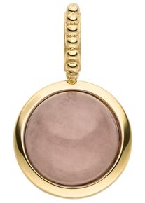 Jobo Damen Ketten-Anhänger, Gelbgold 375, gelb, Gelbgold 375, Schmuckanhänger, 375 Gold mit Chalcedon rosa rund