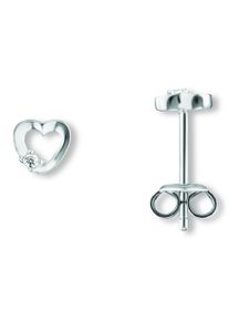 ONE ELEMENT Damen Paar Ohrhänger "Zirkonia Herz Ohrringe Ohrstecker aus 925 Silber", Damen, Silber 925 (Sterlingsilber), silber, Silber 925