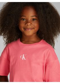 Mädchen T-Shirt "CK LOGO BOXY T-SHIRT", rot, casual, Gr. 6, Calvin Klein Jeans, Single Jersey, Obermaterial: 100% Baumwolle, Shirts, Kinder bis 16