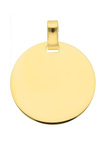 Adelia´s ADELIA ́S Damen Ketten-Anhänger "333 Gold Gravurplatte Anhänger Ø 18 mm", Gold, gold, Gold, Schmuckanhänger, Goldschmuck für Damen
