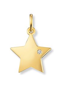 ONE ELEMENT Kinder Ketten-Anhänger "0.01 ct Diamant Brillant Stern Anhänger", 0,01 ct, Gelbgold 585-Gold-Diamanten, gold, Gelbgold 585, Gold,