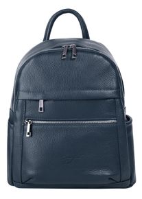 Samantha Look Cityrucksack, blau, Rindsleder, Leder, casual, Rucksäcke, echt Leder, Made in Italy