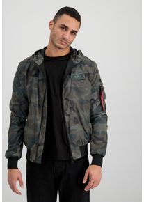 Herren Bomberjacke "Alpha Industries Men - Bomber Jackets MA-1 LW Hooded Refl. Camo", bunt, Gr. XXL, Alpha Industries, Obermaterial: 100% Polyester,