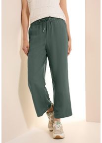 Cecil Damen Leinenhose "Style Neele"balmy khaki, casual, Gr. S, unifarben, Web, Obermaterial: 55% Leinen, 45% Viskose, Hosen, mit Kordelzug und aus