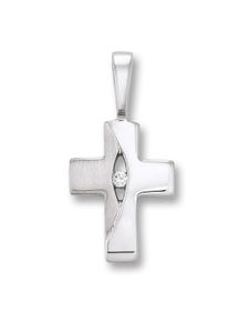 ONE ELEMENT Damen Ketten-Anhänger "Zirkonia Kreuz Anhänger aus 925 Silber", Silber 925 (Sterlingsilber), silber, Silber 925 (Sterlingsilber),