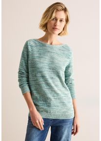 Cecil Damen Rundhalspullover, grün, casual, Gr. XXL, meliert, Feinstrick, 64% Polyester, 36% Baumwolle, Pullover, aus Feinstrick