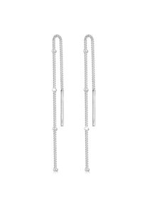Elli Damen Paar Ohrhänger "Hänger Durchzieher Kugel Minimal Basic 925 Silber", OneSize, ohne Stein, Silber 925 (Sterlingsilber), silber, Silber 925
