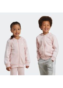 Kinder Kapuzensweatjacke "LK 3S FL FZ HD", rosa, Gr. 110, adidas Sportswear, clean, Obermaterial: 70% Baumwolle, 30% Polyester, Sweatjacken