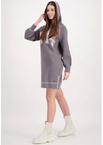 monari Damen Sweatkleid, grau, modisch, Gr. 40, unifarben, bedruckt, Obermaterial: 78% Baumwolle, 15% metallisierte Fasern, 7% Polyamid, Kleider, mit