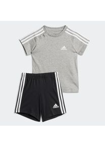 Kinder Trainingsanzug "I 3S SPORT SET", grau, sportlich, Gr. 62, adidas Sportswear, Obermaterial: 100% Baumwolle, Sportanzüge