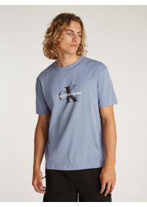 Herren T-Shirt "MONOLOGO SHIFT TEE", blau, casual, Gr. XXL, Calvin Klein Jeans, unifarben, Jersey, Obermaterial: 100% Baumwolle, Shirts, mit großem