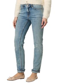 Zero Damen Slim-fit-Jeans "Zero Jeans Style ORLANDO Straight Leg 32 Inch", blau, casual, Gr. 34, unifarben, Denim/Jeans, Obermaterial: 86% Baumwolle,