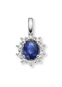 ONE ELEMENT Damen Ketten-Anhänger "0.05 ct Diamant Brillant Safir Anhänger", 0,05 ct mit Diamant, Weißgold 585-Gold-Diamanten, silber, Weißgold 585,