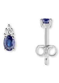 ONE ELEMENT Damen Paar Ohrhänger "0.04 ct Diamant Brillant Safir Ohrringe Ohrstecker", Damen, 0,04 ct mit Diamant, Weißgold 585-Gold-Diamanten,