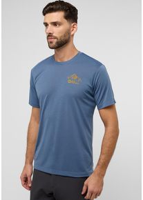 Jack Wolfskin Herren T-Shirt "VONNAN GRAPHIC T M", blau, Gr. S, Hauptmaterial: 100% Polyester (recycled), Shirts