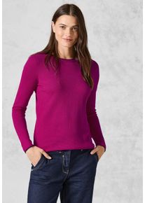 Cecil Damen Strickpullover, pink, casual, Gr. XXL, unifarben, Web, 60% Baumwolle, 40% Viskose, Pullover, im soften Baumwoll-Mix