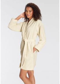 Lascana Damen Bademantel, Gr. XXL, weiß, Doubleface, unifarben, Hausmäntel